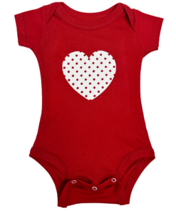 Body Corazon con puntitos rojo